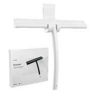 MOSUO Tergivetro per Doccia, Tira Acqua da Doccia Silicone con Gancio, Tergivetro Doccia Anima Acciaio Inox per Finestre, Specchi, Bagno Pulire Superfici Lisce - Bianco