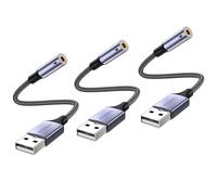 MOSWAG Adattatore audio jack per cuffie da USB a 3,5 mm da 20 cm, supporto per cuffie da USB a 3,5 poli TRRS a 4 poli, scheda audio stereo esterna per PC, laptop, PS4, Mac ecc.