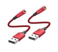 MOSWAG Adattatore audio jack per cuffie da USB a 3,5 mm da 20 cm, supporto per cuffie da USB a 3,5 poli TRRS a 4 poli, scheda audio stereo esterna per PC, laptop, PS4, Mac ecc.