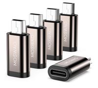 MOSWAG Adattatore USB-C a Mini USB - Convertitore Tipo C Femmina a Mini USB 2.0 Maschio - Supporta Ricarica e Sincronizzazione Dati - Compatibile con GPS, Fotocamera, Dash Cam, MP3 - 5 Pezzi