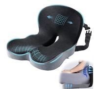 Mosxoed Cuscino per sedile per autista di camion, cuscino in memory foam con cinghia regolabile, cuscino semi per sedile conducente per lungo supporto per la schiena seduta e sollievo dal dolore alla