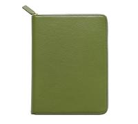 Moterm Custodia in pelle con cerniera per quaderni A5, adatta per hobonichi cugino, Stalogy e Midori MD Planner (verde oliva)