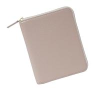 Moterm Custodia in pelle con cerniera per quaderni A6 - adatta per Hobonichi, Stalogy e Midori MD Planner (ciottolo-tortora)