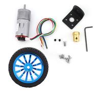 Moteur à engrenages avec encodeur DIY et support de montage, kit de roues de 65 mm pour robot voiture intelligent, moteur à engrenages métalliques à haut couple 12 V CC avec (Velocità 200)
