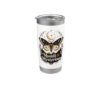 Moth Magia della foresta misteriosa al chiaro di luna Halloween Bicchiere termico in acciaio inox doppia parete