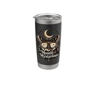 Moth Magia della foresta misteriosa al chiaro di luna Halloween Bicchiere termico in acciaio inox doppia parete
