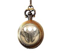 Moth Orologio da Tasca Collana Triplo Dea Luna Fase Gioielli Wiccan Regali Personalizzati Regali