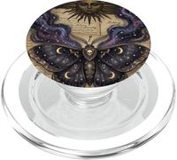 Moth Sun Dark Gothic Crescent Moon Skull PopSockets PopGrip per MagSafe