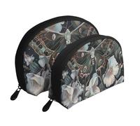 Moth That Looks Like a Peacock Printed Makeup Bags 2 Pezzi Portable Shell Travel Toiletry Bag Cosmetic Organizer Bag per le donne