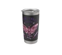 Moth wings swords Latin nocturnal mystical bones star symbol Bicchiere termico in acciaio inox doppia parete