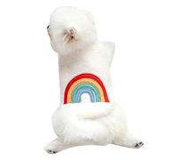 Mothcattl Giacca per Cuciture a Cucitura del Modello Arcobaleno del Cuore del Cane Abbigliamento per Animali Domestici Cat confortante Arcobaleno L.