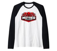 Mother of The Bride Biker Retro Chic Cuori Rose Maglia con Maniche Raglan