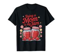 Mother’s Day Being a Mom Is My Jam Strawberry Jar Cute Retro Maglietta