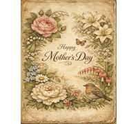 Mother’s Day Floral Notebook (8.5x11): Large Vintage Botanical Lined Notebook Gift for Mom | Elegant Flower Journal for Writing, Notes and Memories | ... Present for Mother or Grandma | 110 Pages