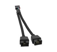 Motherboard 9 Pin USB Header Splitter - USB 2.0 Port Extension Cable, Shielded Connector Adapter, Stable Internal Expansion Accessory | for Homes Schools Internet Cafes