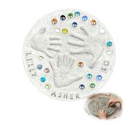 Mother's Day DIY Handprint Stepping Stone Kit,Large Art Craft Set With Letter Stamps & Colored Stones,Indoor Outdoor Keepsake Gift For Mom(10in)