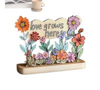 Mothers Garten | Decorazione da tavolo in legno per la festa della mamma - Sculture decorative in legno accessori per la casa per donne nonna ingresso scrivania giorno del Ringraziamento Natale