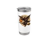 Mothman Cryptid Jack O Lantern Pumpkin Full Moon scopa Bicchiere termico in acciaio inox doppia parete