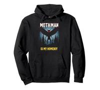 Mothman è Il Mio Homeboy: Mistero della Foresta degli Amanti dei criptidi Felpa con Cappuccio, Unisex per Adulti, Nero, L