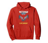 Mothman è Il Mio Homeboy: Mistero della Foresta degli Amanti dei criptidi Felpa con Cappuccio, Unisex per Adulti, Rosso, S