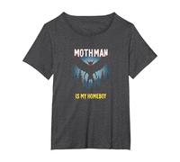 Mothman è Il Mio Homeboy: Mistero della Foresta degli Amanti dei criptidi Maglietta, Donna Plus-Size, Grigio Scuro, 4X