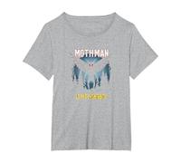 Mothman è Il Mio Homeboy: Mistero della Foresta degli Amanti dei criptidi Maglietta, Donna Plus-Size, Grigio Melange, 5X
