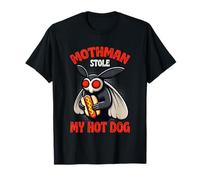 Mothman Stole My Hot Dog Funny Mothman Cryptid For Men Women Maglietta