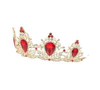MOTHNUR 1 Pz d'epoca da sposa in stile barocco Accessori per per ragazze Diademi nozze copricapo nuziale nuziale Chiesa nuziale nuziale tiara lega rosso