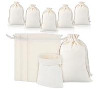 MOTHNUR 10 Sacchetti di Cotone Coulisse 21x30 Cm Naturali Riutilizzabili per Gioielli Cosmetici e Fai da Te Regalo Festa Mamma e Compleanno