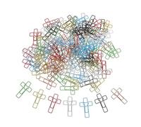 MOTHNUR 120 Pezzi Graffette Decorative in Metallo a Forma di Cuore e Croce, Mini Clip Segnalibro per Studio Bibbia, Accessori Multifunzionali per Organizzazione Documenti e Colore Casuale