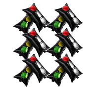 MOTHNUR 16 Palloncini in Alluminio a Forma di Semaforo Rosso e Giallo per Feste a Tema Auto da Corsa Decorazioni per Compleanni Veicoli Sfondo per Feste Trasporti e Bomboniere