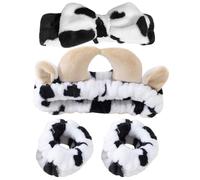 MOTHNUR 1set Fasce Per Lavaggio Viso Stile Cow Print Di Fasce Elastiche Per Donne e Ragazze Accessori Per Skincare e Bellezza Comfort e Design Elegante