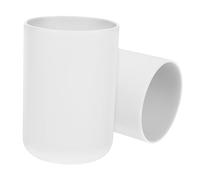 MOTHNUR 2 bicchieri per spazzolino da denti in plastica PP durevole, riutilizzabili, per bagno e tavolo, versatili, in bianco puro, senza bpa e confortevole