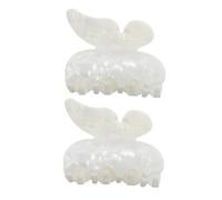 MOTHNUR 2 pezzi Clip Artiglio Piccola Farfalla in Acetato per Capelli Spessi Fermaglio Resistente Moda per Donne Perla Bianca Accessorio Elegante e Facile da Usare
