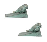 MOTHNUR 2 Pezzi Fermaporta a Cuneo per Porta Esterna a Forma di Volatile in Ghisa Vintage Verde Chiaro per Camera da Letto Bagno e Giardino