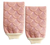 MOTHNUR 2 pezzi Guanti Esfolianti Doccia Guanto Bagno Due Facce Spesso Rosa Scrubber Per Pulizia Profonda e Rimozione Cellule Morte Accessori Vasca