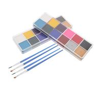 MOTHNUR 2 Scatole Palette Trucco Viso Colori Base Acqua Pittura Facciale Solubile per Cosplay Halloween e Festival Acquerelli Portatile Sicura e Facile da Pulire Adatta Tutte le Età