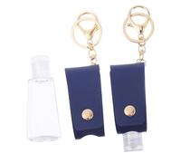 MOTHNUR 2 set Portaflaconi Ricaricabili da Viaggio con Custodia in PU Blu Scuro Portachiavi per Sapone Liquido e Lozioni Adatti Zaini e Borse per Uso Quotidiano e Esterno