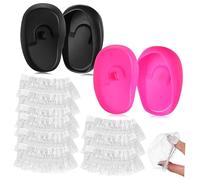 MOTHNUR 2paia Coprire Orecchie Silicone Trasparente Da Protezione Per Bagno e Parrucchiere Comfort Per Uomini e Donne