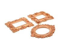 MOTHNUR 3 Pezzi Mini Cornici Vintage in Resina Dorata Anticate per Nail Art Esposizione Gioielli e Decorazioni Natalizie Cornici Barocche Portafoto da Tavolo Mano