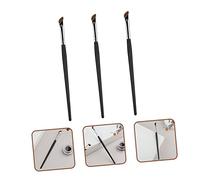 MOTHNUR 3 pezzi Pennelli Make Up Sopracciglia e Eyeliner Setole Morbide in Fibre Sintetiche Pennello Angolato e Piatto per Applicazione Precisa Ergonomico per Viaggi e