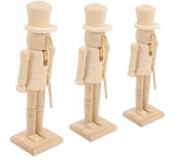 MOTHNUR 3 Pezzi Soldato in Non Verniciato Marionetta Noce da Dipingere Decorazione Natalizia Te per Regalo Natale