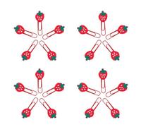 MOTHNUR 30 Graffette Creative a Forma di Fragola in Pvc e Metallo, Clip Colorate per Ufficio e Scuola, Segnalibri Cartone Animato per Studenti, Insegnanti e Forniture la Casa
