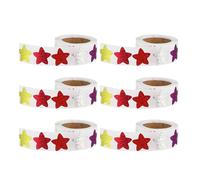 MOTHNUR 3000 Adesivi a Forma di Stella Autoadesivi per Ricompensa in Lamina Glitterata Rotolo da 6 Pezzi Adesivi Incentivo per Insegnanti e Tabella Premi per Scuola Casa e Ufficio