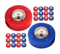 MOTHNUR 32 pezzi Accessori da Tavolo Shuffleboard Set Mini Pucks e Rulli di Ricambio per Giochi Indoor Blu e Rosso per Migliorare Abilità e Divertimento in Casa e Club