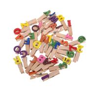 MOTHNUR 35 Pezzi Mini Mollette in con Numeri e Lettere Clip Piccole per Foto Appunti e Carte Clip Organizzative Versatili per Ufficio e Classe Colore Naturale