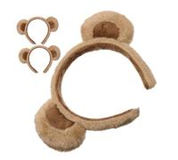 MOTHNUR 3pezzi Cerchietti Elettrizzanti Con Orecchie Di Orso Accessori Fluffy Per Cosplay e Feste Di Halloween e Natale Perfetti Per Costumi e Temi Di Festa