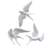 MOTHNUR 3pezzi Decorazione Muro con Uccelli Resinato Decorazione Rustica per Casa Stile Nordico Facile da Installare di Swallows per Interni e Ristoranti