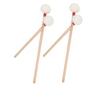 MOTHNUR 4 pezzi Bacchette per Timpani in Legno con Testa in Feltro Bianco Morbido Bacchette Percussioni da Orchestra e Studio Design Rosso Resistente e Bilanciato per Batteria Acustica e