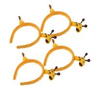 MOTHNUR 4 Pezzi Cerchietti Giraffa in Morbido Plush Giallo Fascia Capelli per Lavaggio Viso e Cosplay Accessorio Donna per Feste e Skincare Comfort Adatto Tutte le Tipologie di Capelli